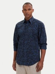 BOSS Koszula Ricoplus 50561608 Granatowy Regular Fit. Niebieskie koszule Boss, m, bez wzorów, z bawełny, bez kołnierzyka, bez ramiączek. Za 449.99 zł.