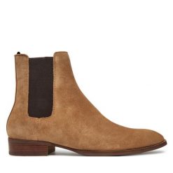 Sztyblety Aldo. Brązowe sztyblety Aldo, bez wzorów, bez obcasa, bez zapięcia. Za 689.99 zł.