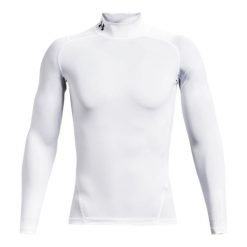 Koszulka z długim rękawem i stójką Under Armour HeatGear®. Białe bluzy Under Armour, bez wzorów, bez kaptura. Za 222.50 zł.
