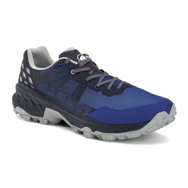 Buty trekkingowe męskie Mammut Sertig II Low GTX. Niebieskie buty turystyczne Mammut, bez wzorów, z gore-texu, bez zapięcia, trekkingowe, gore-tex. Za 600.00 zł.