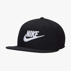 Czapka Nike Dri-FIT Pro Structured Futura Cap, Dla obu płci. Czarne czapki z daszkiem Nike, bez wzorów, z poliesteru. Za 143.55 zł.