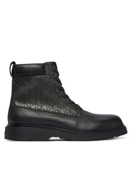 Calvin Klein Trzewiki Combat Ess HM0HM02244 Czarny. Czarne botki sznurowane CALVIN KLEIN, bez wzorów, ze skóry, bez obcasa, bez zapięcia. Za 749.99 zł.
