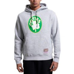 Bluza męska do koszykówki Mitchell & Ness Boston Celtics szara. Szare bluzy Mitchell & Ness, m, bez wzorów, bez kaptura. Za 329.00 zł.