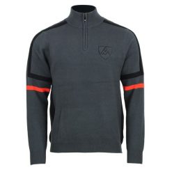 Sweter z kołnierzem 1/2 zip Peak Mountain Casta. Brązowe golfy Peak Mountain, bez wzorów, bez ramiączek. W wyprzedaży za 286.50 zł.