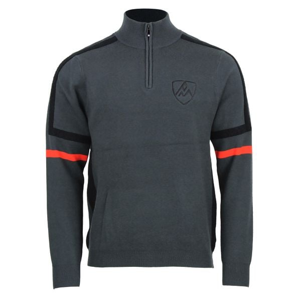 Sweter z kołnierzem 1/2 zip Peak Mountain Casta. Brązowe golfy Peak Mountain, bez wzorów, bez ramiączek. W wyprzedaży za 375.80 zł.