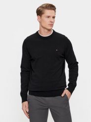 Tommy Hilfiger Sweter MW0MW30955 Czarny Regular Fit. Czarne swetry rozpinane Tommy Hilfiger, m, bez wzorów, z bawełny, bez kołnierzyka, bez ramiączek. Za 359.99 zł.