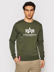 Alpha Industries Bluza Basic Sweater 178302 Zielony Regular Fit. Zielone bluzy Alpha Industries, l, bez wzorów, z bawełny, bez kaptura. Za 169.99 zł.