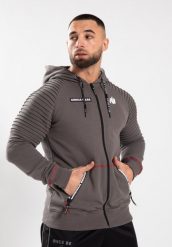 Georgia Bluza z kapturem zapinana na suwak - Szary. Szare bluzy z kapturem GORILLA WEAR, l, bez wzorów, z bawełny, z kapturem. Za 407.00 zł.