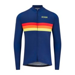 Męska koszulka kolarska z długim rękawem – Sunrise. Niebieskie bluzy KEADA SPORTS, m, bez wzorów, bez kaptura. Za 332.00 zł.