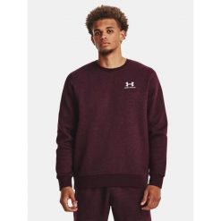 Bluza fitness męska Under Armour Essential Fleece Crew. Czerwone bluzy Under Armour, m, bez wzorów, bez kaptura. Za 189.99 zł.