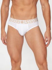 Versace Slipy AU10027 1A10011 Biały. Białe slipki VERSACE, l, bez wzorów, z bawełny. Za 209.99 zł.