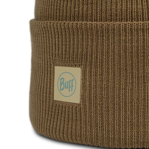 Czapka BUFF CROSSKNIT BEANIE SOLID GINGKO. Żółte bielizna termoaktywna Buff, uniwersalny, bez wzorów, z dzianiny, bez ramiączek, do biegania. Za 180.85 zł.