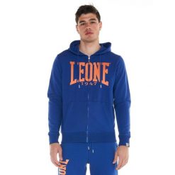 Leone 1947 Apparel Bluzy z kapturem męskie zapinane na zamek. Niebieskie bluzy LEONE 1947 APPAREL, m, bez wzorów, z bawełny, z kapturem. Za 147.31 zł.