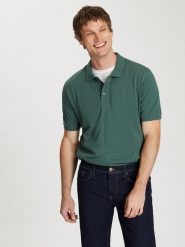 Cross Jeans Koszulka polo w kolorze zielonym rozmiar: XXL. Zielone koszulki polo Cross Jeans, xxl, bez wzorów, z bawełny, bez kołnierzyka, bez ramiączek. Za 83.62 zł.