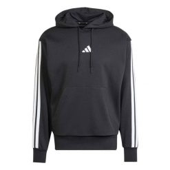 Bluza Adidas Sport M 3S Fl Hd Dorosłych. Czarne bluzy z kapturem Adidas, m, bez wzorów, z bawełny, z kapturem. Za 200.99 zł.