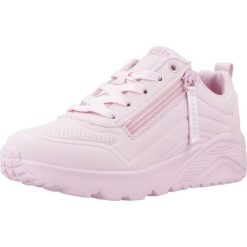 Buty SKECHERS UNO LITE - EASY ZIP Rose. Czerwone buty trekkingowe Skechers, bez wzorów, z materiału, bez zapięcia. Za 234.87 zł.