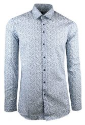 Elegancka, Męska Koszula, Taliowany Krój - Victorio - Niebieski, Regularny Wzór. Niebieskie koszule Victorio, m, bez wzorów, z bawełny, bez kołnierzyka, bez ramiączek. Za 149.00 zł.