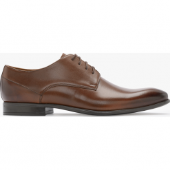 Brązowe półbuty męskie WALTER. Brązowe eleganckie półbuty Ryłko, bez wzorów, ze skóry, bez obcasa, bez zapięcia. Za 399.99 zł.