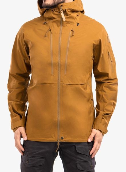 Kurtka męska Fjallraven Keb Eco-Shell Jacket. Brązowe kurtki Fjällräven, m, bez wzorów, z tkaniny, bez kaptura. Za 1,759.99 zł.