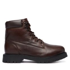 Trapery Tommy Hilfiger. Brązowe trapery Tommy Hilfiger, bez zapięcia. Za 799.99 zł.