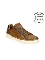Bullboxer Skórzane sneakersy w kolorze jasnobrązowym rozmiar: 45. Brązowe buty sportowe casual Bullboxer, bez wzorów, bez zapięcia. Za 284.82 zł.
