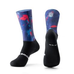 Skarpetki kompresyjne do jazdy na rowerze antybakteryjne oddychające. Niebieskie skarpetki sportowe ROCKBROS, bez wzorów, z elastanu. Za 84.96 zł.