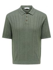 ONLY & SONS Koszulka polo "Onssofus" w kolorze zielonym rozmiar: S. Zielone koszulki polo Only & Sons, s, bez wzorów, bez kołnierzyka, bez ramiączek. Za 83.22 zł.