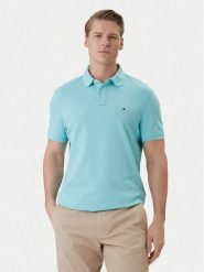 Tommy Hilfiger Polo 1985 MW0MW17770 Turkusowy Regular Fit. Niebieskie koszulki polo Tommy Hilfiger, m, bez wzorów, z bawełny, bez kołnierzyka, bez ramiączek. Za 329.99 zł.