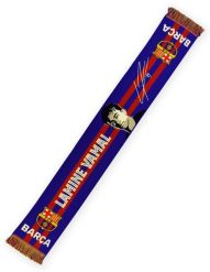 FC Barcelona 25-26, oficjalny szalik - podpisany, Lamine Yamal. Czerwone szaliki FC Barcelona, bez wzorów, z bawełny. Za 128.90 zł.