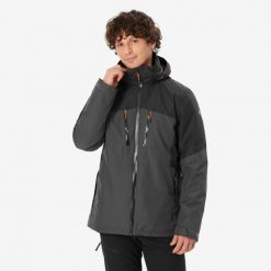 Kurtka turystyczna męska zimowa Quechua MH500 mountain -10°C wodoodporna. Czarne kurtki QUECHUA, na zimę, l, bez wzorów, z materiału, bez kaptura. Za 379.99 zł.