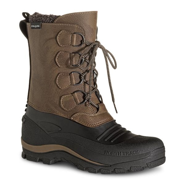 Buty trekkingowe Trezeta Breaker Caribou. Brązowe buty turystyczne TREZETA, na zimę, bez wzorów, z materiału, bez zapięcia, narciarskie. Za 423.70 zł.
