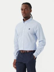 Beverly Hills Polo Club Koszula P-SS26M-BRASS Niebieski Regular Fit. Niebieskie koszule Beverly Hills Polo Club, m, bez wzorów, z bawełny, bez kołnierzyka, bez ramiączek. Za 247.99 zł.