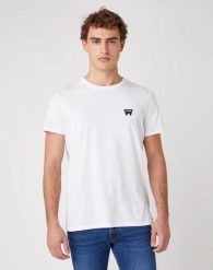 WRANGLER SS SIGN MĘSKI T-SHIRT KOSZULKA OFF TEE WHITE W7C07D312 112131599. Białe t-shirty Wrangler, m, bez wzorów, bez kołnierzyka, bez ramiączek. Za 59.99 zł.
