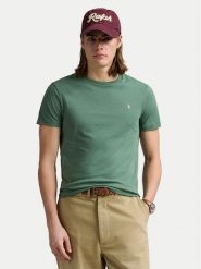 Polo Ralph Lauren T-Shirt 710671438432 Zielony Custom Slim Fit. Zielone koszulki polo Polo Ralph Lauren, m, bez wzorów, z bawełny, bez kołnierzyka, bez ramiączek. Za 339.99 zł.