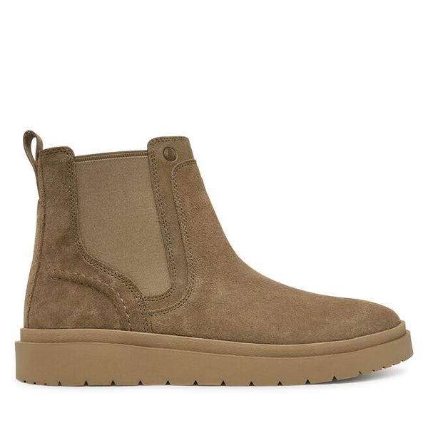 Sztyblety Clarks. Brązowe botki sznurowane Clarks, bez wzorów, bez obcasa, bez zapięcia. Za 299.99 zł.