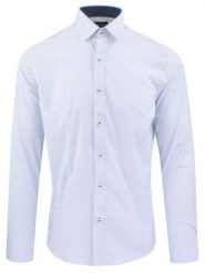 Męska Koszula, Taliowana (Slim Fit) - Rigon - Biel, Wzór. Koszule Rigon, m, bez wzorów, z bawełny, bez kołnierzyka, bez ramiączek. Za 139.00 zł.