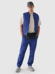 4F Spodnie casual męskie - granatowe XL. Niebieskie spodnie materiałowe 4F, na co dzień, l, bez wzorów, z bawełny, casualowe. W wyprzedaży za 79.99 zł.