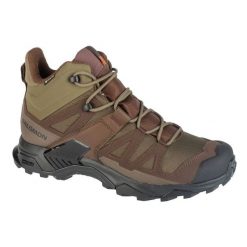 Buty Trekkingowe Salomon X Ultra Tracker Gtx L47607000 brązowe. Brązowe trekkingi bez wzorów, z materiału, bez zapięcia. Za 973.19 zł.