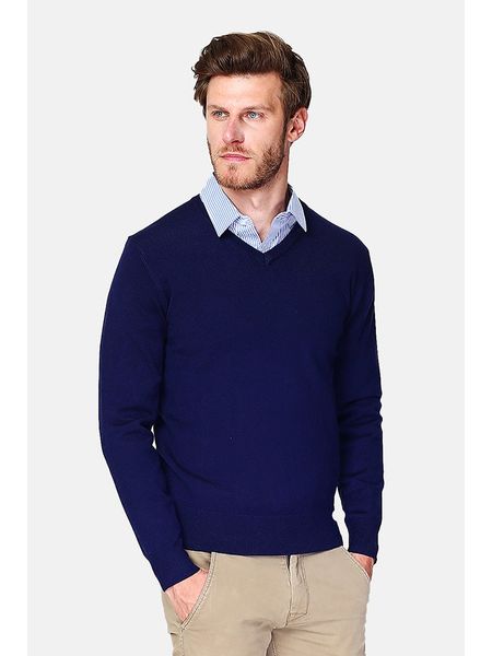 C& Jo Sweter w kolorze granatowym rozmiar: 48. Niebieskie swetry nierozpinane C& Jo, bez wzorów, z kaszmiru, bez kołnierzyka, bez ramiączek. Za 165.99 zł.