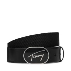 Pasek Tommy Jeans. Czarne paski Tommy Jeans, bez wzorów, z jeansu. Za 229.99 zł.