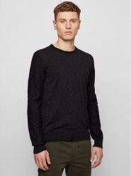 Boss Sweter Amiox 50443391 Czarny Slim Fit. Czarne swetry rozpinane Boss, l, bez wzorów, z bawełny, bez kołnierzyka, bez ramiączek. Za 249.99 zł.