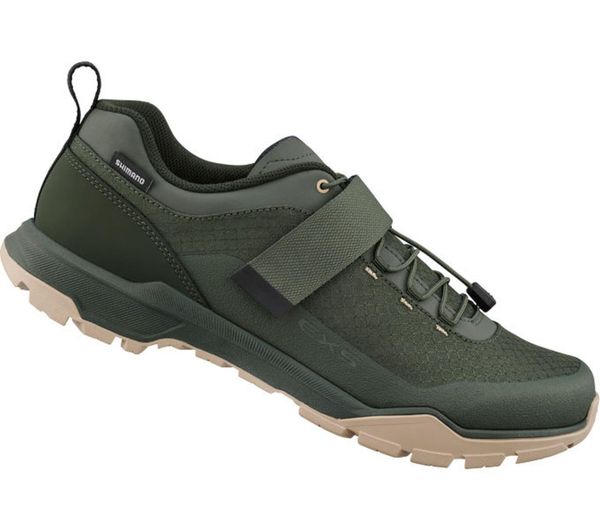 Mężczyźni - Buty kolarskie EX500. Czarne buty turystyczne Shimano, bez wzorów, z gumy, bez zapięcia, rowerowe. Za 568.50 zł.
