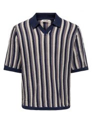 ONLY & SONS Sweter "Onsthue" w kolorze granatowo-beżowym rozmiar: M. Brązowe swetry nierozpinane Only & Sons, m, bez wzorów, bez kołnierzyka, bez ramiączek. Za 74.28 zł.