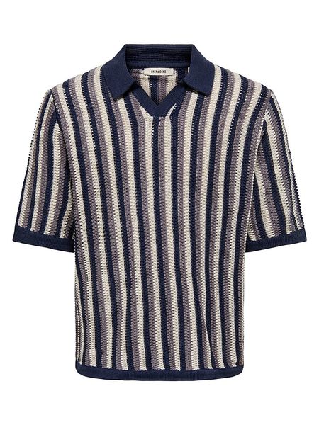 ONLY & SONS Sweter "Onsthue" w kolorze granatowo-beżowym rozmiar: M. Brązowe swetry nierozpinane Only & Sons, m, bez wzorów, bez kołnierzyka, bez ramiączek. Za 74.28 zł.