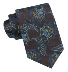 Klasyczny, Męski Krawat - Szeroki - Chattier - Duży Wzór Kwiatowy, Ciemne Bordo. Czerwone krawaty i muchy Chattier, bez wzorów, z tkaniny. Za 49.00 zł.