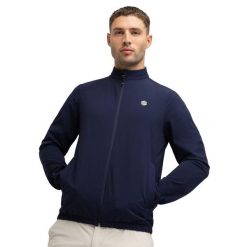 Męska golfowa kurtka przeciwdeszczowa Siroko Muirfield Navy. Niebieskie kurtki SIROKO, l, bez wzorów, bez kaptura. Za 298.00 zł.