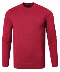 Bawełniany Sweter Męski, Okrągły Dekolt - Pako Jeans - Czerwony. Czerwone swetry rozpinane Pako Jeans, l, bez wzorów, z bawełny, bez kołnierzyka, bez ramiączek. Za 169.00 zł.