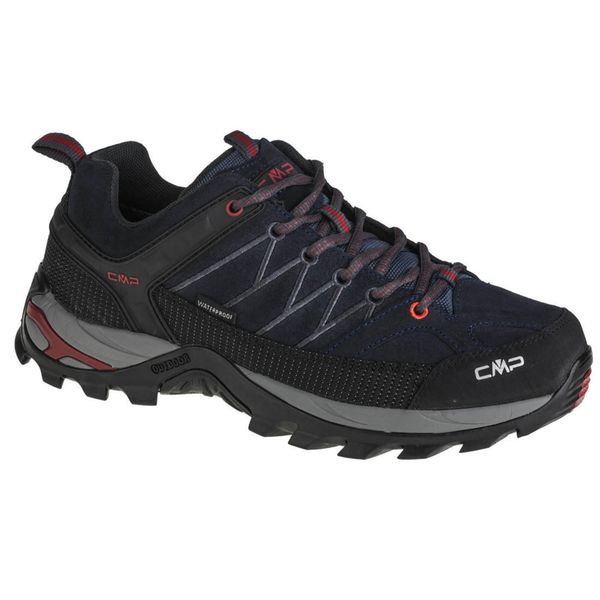 Buty trekkingowe CMP Rigel. Czarne buty turystyczne CMP, bez wzorów, z materiału, bez zapięcia, trekkingowe. Za 298.88 zł.