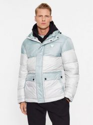 Guess Kurtka puchowa Z3BL02 WFQ80 Szary Regular Fit. Szare kurtki Guess, l, z aplikacjami, z puchu, bez kaptura. Za 1,059.00 zł.
