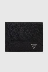 GUESS Czarny portfel męski Torino Bifold. Czarne portfele Guess, z aplikacjami, ze skóry. W wyprzedaży za 304.99 zł.
